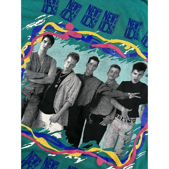 VTG New Kids on the Block 1989 90s Sold Out Tour Single Stitch T-Shirt Sz L EUC - Picture 3 of 14